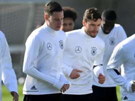 L'Allemand Julian Draxler lors d'un entraînement, le 24 mars 2017 à Bakou. AFP