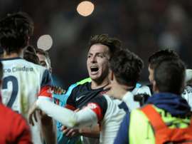 Les joueurs de San Lorenzo en liesse après avoir décroché la finale du Championnat dArgentine 2016, le 22 maià Buenos Aires
