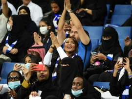 Des spectatrices saoudiennes lors dun match entre Al Hilal et le club émirati dAl Ain. AFP