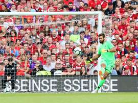 Le gardien brésilien de Liverpool Alisson lors du match amical face à Naples. AFP