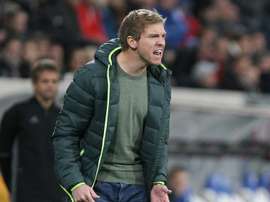 La colère de lentraîneur dHoffenheim Julian Nagelsmann lors du match contre Hambourg, le 20 novembre 2016 à Sinsheim