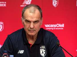 L'entraîneur de Lille Marcelo Bielsa, lors de sa présentation officielle, le 23 mai 2017. AFP