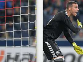 Le gardien de l'OM Yohan Pelé lors d'un match face au FC Salzbourg. AFP