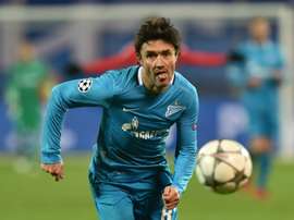 Yuri Zhirkov, milieu du Zénit, lors du match de C1 face au Benfica, le 9 mars 2016 à Saint-Pétersbourg