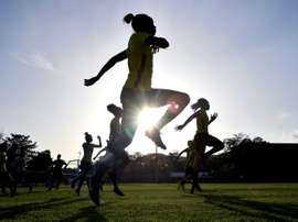 Un entraînement des Reggae Girlz au St. Georges College de Kingston. AFP