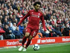 Salah notched a brace on the night. AFP