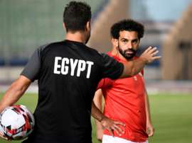 Mohamed Salah lors d'une séance d'entraînement au Caire, le 19/06/2019. AFP