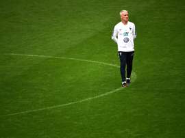 Didier Deschamps, lors dun entraînement de léquipe, au Stade de France. AFP