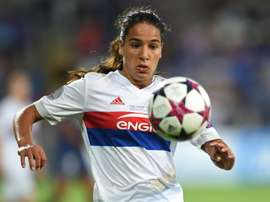 La Lyonnaise Amel Majri face au PSG en finale de la Ligue des champions, le 1er juin 2017. AFP
