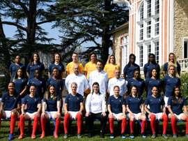 L'équipe de France féminine, le 2 avril 2019 à Clairefontaine. AFP
