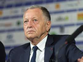 Le patron lyonnais Jean-Michel Aulas en conférence de presse. AFP