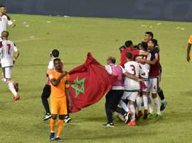 Les joueurs marocains en liesse après leur qualification pour le Mondial. AFP