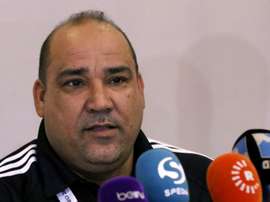 L'entraîneur irakien dAl-Zawraa, Essam Hamad, en conférence de presse. AFP