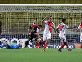 Le Monégasque Bernardo Silva buteur sur penalty face à Guingamp au stade Louis-II, le 12 août 2016