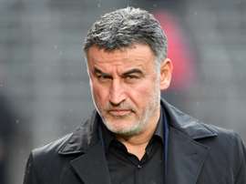 L'entraîneur de Lille Christophe Galtier lors du match à Nîmes. AFP