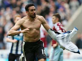 Jonas Gutierrez célèbre son but face à West Ham United, le 24 mai 2015 à Newcastle