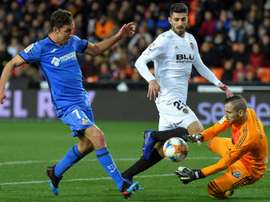 L'attaquant de Getafe Jaime Mata. AFP