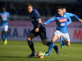 O Napoli bateu a Atalanta por 0-1. AFP