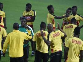 Les joueurs du Ghana lors d'un entraînement, le 27 janvier 2017 à Oyem. AFP