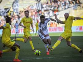 Aurélien Tchouaméni (c), lors du match de Ligue 1 à Nantes. AFP