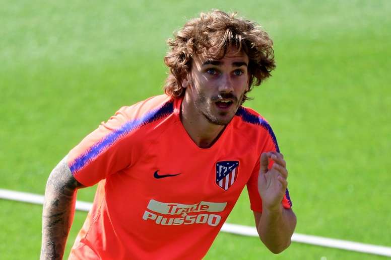 Antoine Griezmann lors d'un entraînement avec l'Atletico Madrid au complexe sportif de Majadahonda, le 16 mai 2019