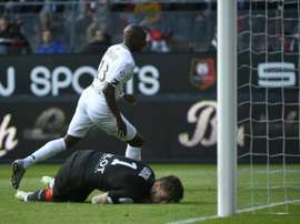 Younousse Sankharé marque le 3e but pour Guingamp à Rennes, le 17 avril 2016 au Roazhon park