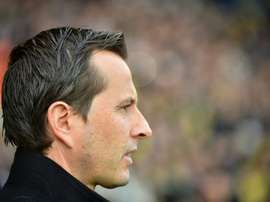 L'entraîneur de Rennes Julien Stephan lors du déplacement de son équipe à Nantes. AFP