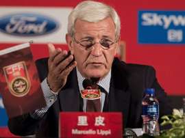 Le sélectionneur de léquipe de Chine Marcello Lippi en conférence de presse, le 28 octobre 2016 à Pékin