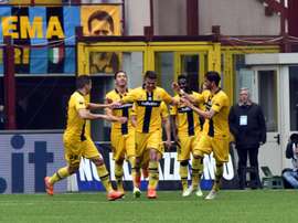 Le club parmesan, alors qu'il évolauiait en Serie A, ici contre l'Inter Milan à San Siro. AFP