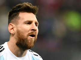 Messi lors d'un match amical avec la Russie à Moscou. AFP