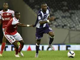 Le Toulousain Tongo Doumbia lors d'un match face à Reims, le 12 septembre 2015 à Toulouse. AFP