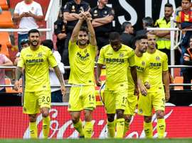 Des joueurs de Villarreal, le 21 mai 2017 à Valence. AFP