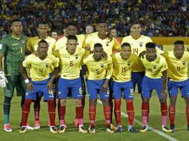 Le Onze de l'Equateur aligné face à l'Argentine en qualification du Mondial 2018 à Quito. AFP