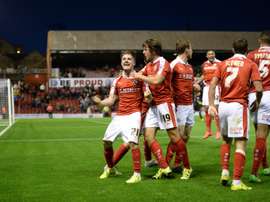 L'équipe de Barnsley, lors d'un match de Coupe de la Ligue anglaise au Oakwell Stadium. AFP