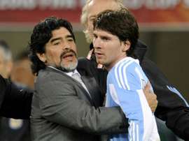 Messi dit adieu à Diego Maradona. afp