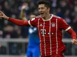 Robert Lewandowski fou de joie après avoir marqué à domicile contre Hoffenheim. AFP