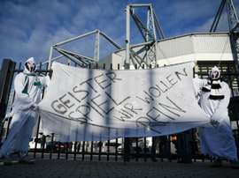 Près de 13.000 supporters fantômes samedi à Mönchengladbach. AFP