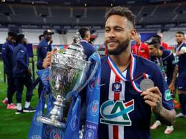 Neymar marcou o gol do título da Copa da França. AFP