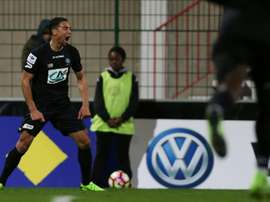 Le milieu de Guingamp Nill de Pauw, auteur du second but face à Quevilly-Rouen. AFP