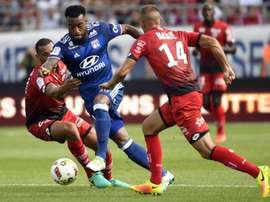 L'attaquant de Lyon Alexandre Lacazette face à Dijon, au stade Gaston-Gerard, le 27 août 2016. AFP