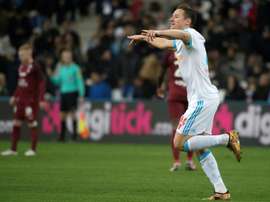 Florian Thauvin vient de marquer l'un de ses trois buts contre Metz. AFP
