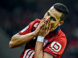 L'attaquant de Lille Anwar El Ghazi lors du match contre Bordeaux à Pierre-Mauroy. AFP