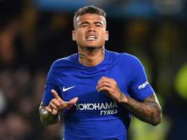 L'attaquant Chelsea fou de joie après avoir inscrit un but contre Nottingham Forest. AFP