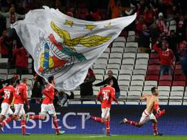 La joie des joueurs de Benfica après le but de Jonas contre le Zenit St-Petersburg au stade de la Luz à Lisbonne, le 16 février 2016