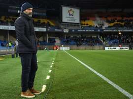 Pascal Dupraz, alors entraîneur de Toulouse, lors du match de Ligue 1 à Montpellier. AFP