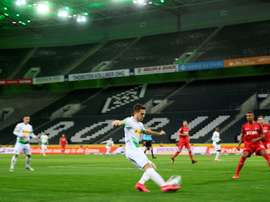 Cologne played a match behind closed doors before the corona stoppage. AFP