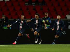 Neymar, deslumbrado com o 2 a 0 contra o Borussia. AFP