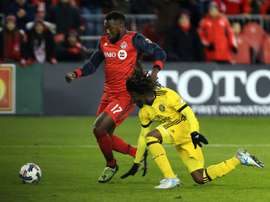 L'attaquant de Toronto Jozy Altidore inscrit un but contre Columbus. AFP