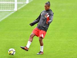 L'attaquant péruvien Paolo Guerrero lors d'une séance d'entraînement à Wellington. AFP