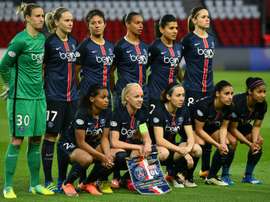 Les Parisiennes avant leur demi-finale retour de Ligue des champions contre Lyon, le 2 mai 2016 au Parc des Princes